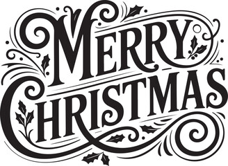 Fototapeta premium Merry Christmas Vector Typography