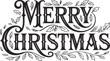 Merry Christmas Vector Typography