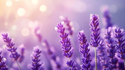 Naklejka premium Beautiful lavender flowers in full bloom creating a serene and calming atmosphere