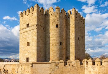 Calahorra tower at Roman bridge in Cordoba, Spain