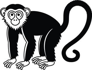 monkey animal face silhouette vector illustration
