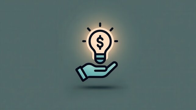 Hand holding glowing light bulb with dollar sign