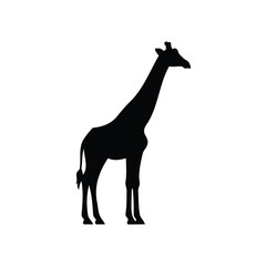 Simple giraffe silhouette icon vector flat illustration design.
