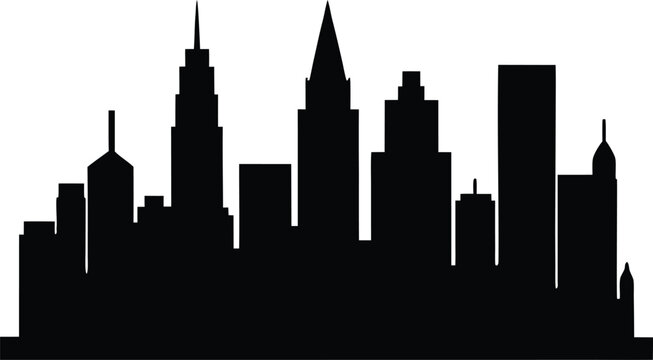 Black City Skyline Silhouette

