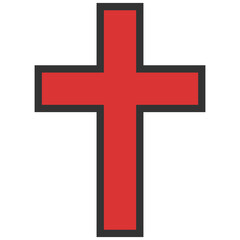 red christian cross icon