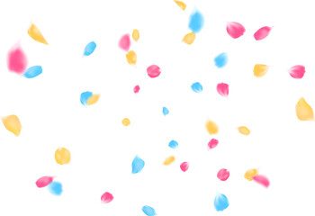 Celebration banner background with multicolor winding rose petals fun explosion