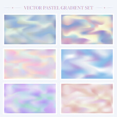 Fototapeta premium Pastel holographic gradient background set in soft abstract colors.