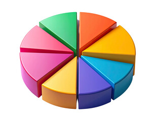 Obraz premium Minimal Flat Pie Chart Icon in Clean Graphic Style PNG