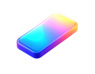 Luminous Gradient Bookmark Symbol with Subtle 3D Depth, Perspective Angle PNG