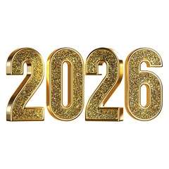 Golden 2026 A Sparkling New Year Celebration or Year-End Concept in Shiny Gold