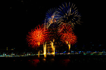 fireworks over the city
