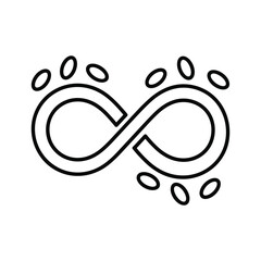Infinity Paw Prints Line Icon