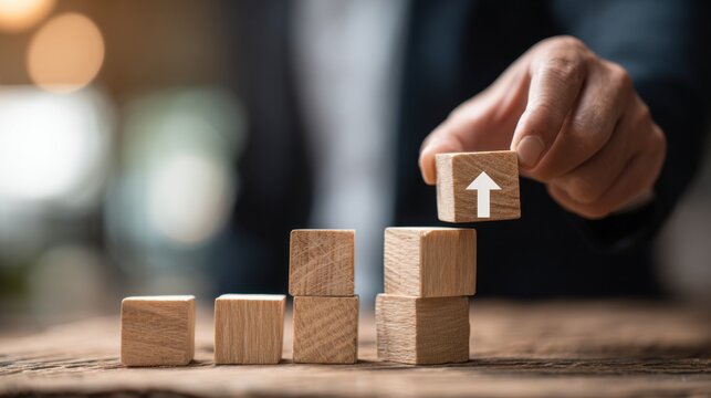Growing Business Success Step By Step Concept
