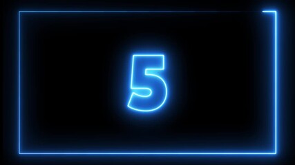Neon 10 to 0, Ten to zero countdown light glow neon animation running animated numbers 10-0, 10 to 0 second modern digital countdown 4K timer neon light - Powered by Adobe