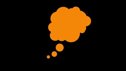 Animation of Thinking cartoon cloud bubble sketch doodle. Hand-Drawn Idea Speech Bubble On Black Background. - Powered by Adobe
