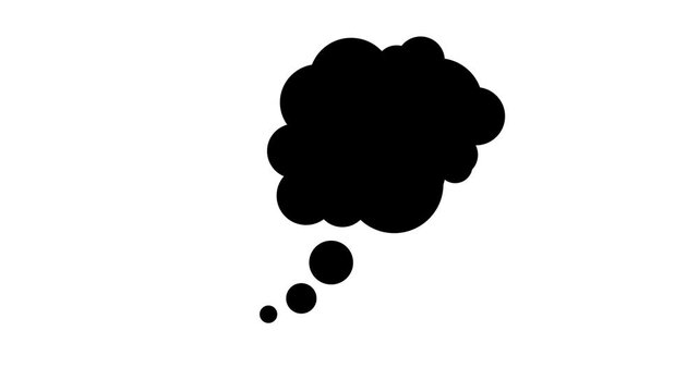 Think balloon cloud animation bubble pop up outline cartoon simple comic bold chat talk mind for text.