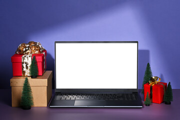 Ordering gifts online. Concept
