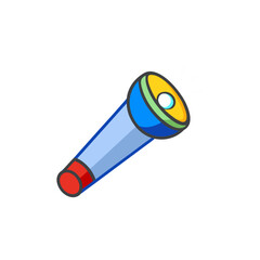 Cartoon style blue and red flashlight illustration on transparent background