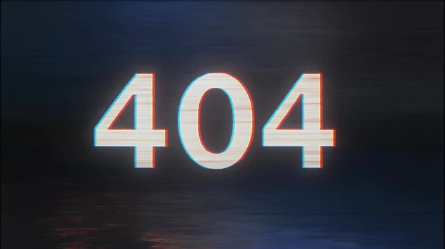 Digital glitch art displaying the number 404.