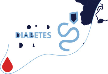 World diabetes day awareness concept, medical symbols, health.