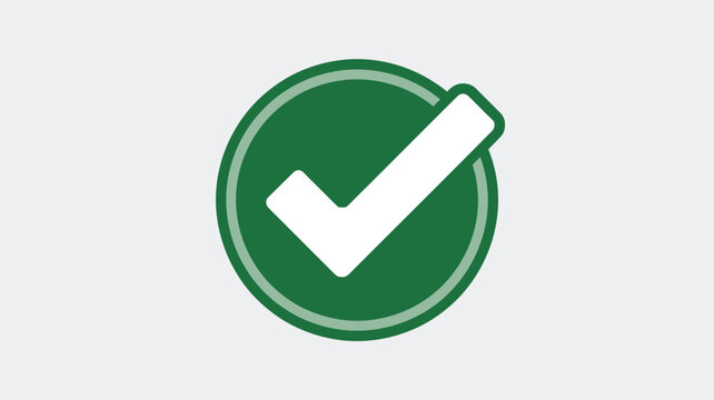 A white check mark inside a green circle with a double border on a light gray background image