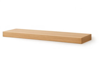 Wooden plank isolated on transparent background, natural wood grain.