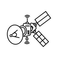 Communication Satellite Space Technology Line Icon