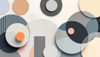 Stunning modern geometric design with elegant circles and lines in a beautiful pastel color palette