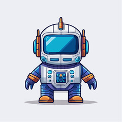 Obraz premium vector illustration of a robot astronaut
