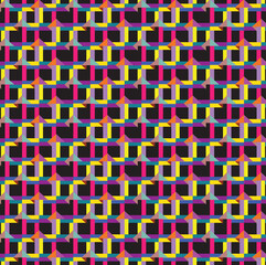 Vibrant Geometric Abstract Pattern with Bold Colors, 3D Effect, and Symmetrical Design for Modern Digital Art and Decor. Bright Decorative Texture for Modern Digital textile Prints, Wallpapers.