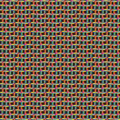 Vibrant Multicolor Geometric Weave Pattern with Bold Interlocking Shapes, Optical Depth, Modern Abstract Repeating Design, Colorful Digital Art Texture for Backgrounds, Prints, and Decor, wall art.