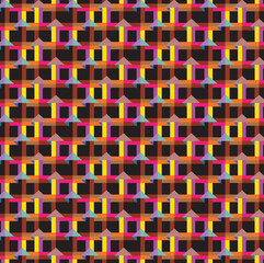 Bold Vibrant Geometric Pattern Background with Colorful Abstract Shapes, High-Contrast Seamless Mosaic Tile Design, Modern Decorative Texture for Digital textiles, Prints, Fashion Fabrics, Wallpapers.