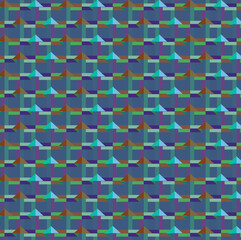 Vibrant Cool-Tone Geometric Pattern Background with Abstract Shapes, Seamless Symmetric Mosaic Design, Modern Decorative Tile Texture for Digital Prints, Fabrics, Wallpapers, and Creative Projects