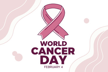Fototapeta premium World cancer day february 4th with pink awareness ribbon design