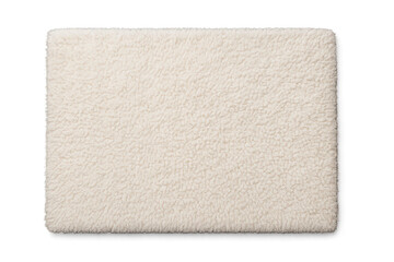 Fototapeta premium Soft cream sherpa fleece texture, isolated on transparent background.