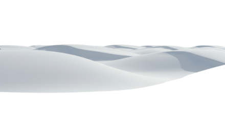 Pristine, abstract, monumental snow dunes using high-key lighting, soft volumetric shadows define the sculptural forms; vast white copy space foreground. Concept of visual silence and stillness