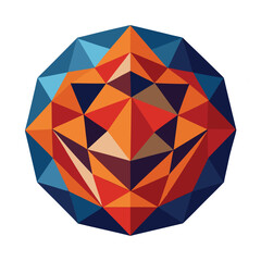 Geometric Abstract Mandala With Colorful Polygonal Shapes