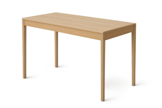 Isolated wooden table with transparent background, studio shot, cut out design
