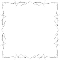 Vintage white decorative frame in Gothic style - elegant white frame on transparent background, PNG, 300 DPI