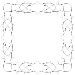 Vintage white decorative frame in Gothic style - elegant white frame on transparent background, PNG, 300 DPI