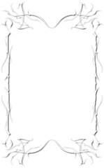 Vintage white decorative frame in Gothic style - elegant white frame on transparent background, PNG, 300 DPI