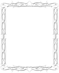 Vintage white decorative frame in Gothic style - elegant white frame on transparent background, PNG, 300 DPI