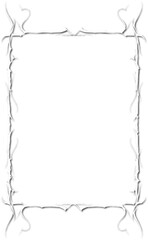 Vintage white decorative frame in Gothic style - elegant white frame on transparent background, PNG, 300 DPI