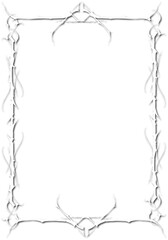 Vintage white decorative frame in Gothic style - elegant white frame on transparent background, PNG, 300 DPI