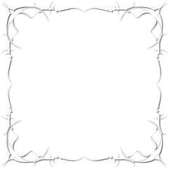 Vintage white decorative frame in Gothic style - elegant white frame on transparent background, PNG, 300 DPI
