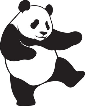 Playful panda dancing with joyful expression