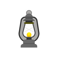 Illustration of an old fashioned gray metal lantern on transparent background