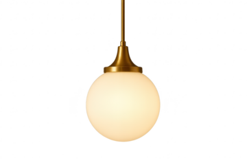 Elegant pendant light with a transparent background, isolated and stylish