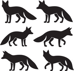 Fox Silhouette Vector Illustration Seamless Pattern Design