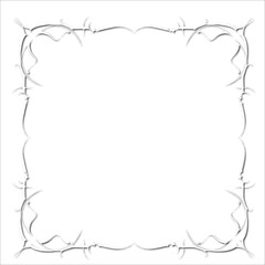 Vintage white decorative frame in Gothic style - elegant white frame on white background, JPG, 300 DPI